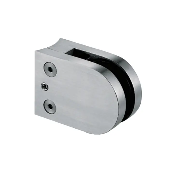 Conector para barandal o cristal fijo base curva